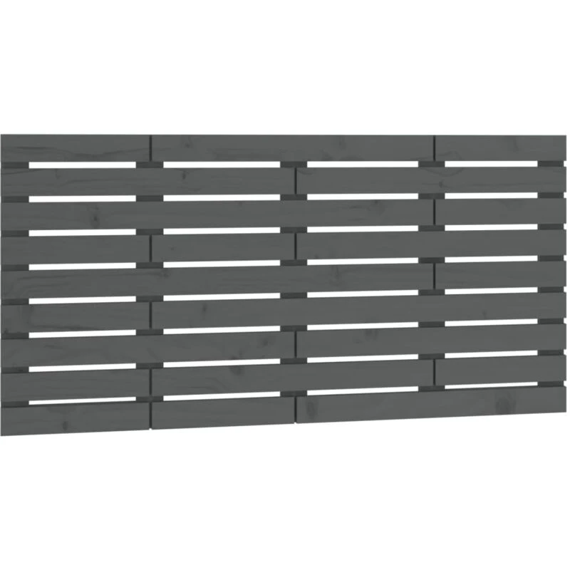 Image of Vidaxl Wall Headboard Grey 141X3X63cm Solid Wood Pine, Grey 824760