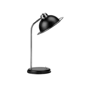 Image of Retro Black Metal Domed Table Lamp