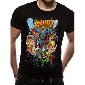 Image of Justice League Comics - Comic Cover Mens Medium T-Shirt - Black