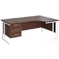 Image of Dams International Right Hand Ergonomic Desk MCM18ERP3WHW 1,800 x 1,200 x 725 mm