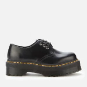 Image of Dr. Martens Womens 1461 Quad Leather 3-Eye Shoes - Black - UK 6