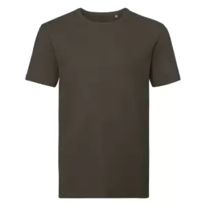 Image of Russell Mens Organic Short-Sleeved T-Shirt (M) (Dark Olive)