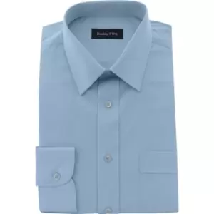 Image of Mens 17.5IN Long Sleeve Light Blue Classic Shirt