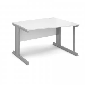 Image of Vivo Right Hand Wave Desk 1200mm - Silver Frame White Top