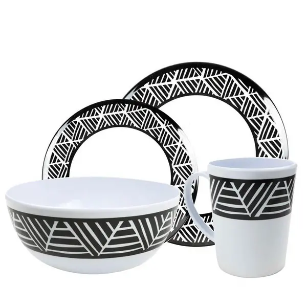 Image of Streetwize 16Pc Melamine Set Mistrel Dining Sets 16pcs Black 84927803000