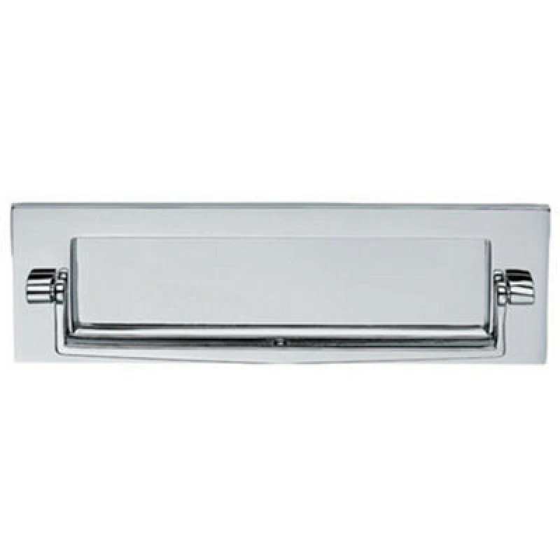 Image of Loops Inward Opening Letter Plate with Knocker 226mm Fixing Centres Polished Chrome Multi