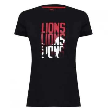 Image of Canterbury British and Irish Lions Graphic T Shirt Ladies - Black/White