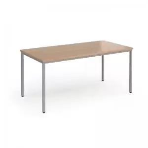 Image of Flexi 25 rectangular table with silver frame 1600mm x 800mm - beech