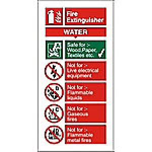Image of Fire Extinguisher Sign Water Aluminium 20 x 10 cm