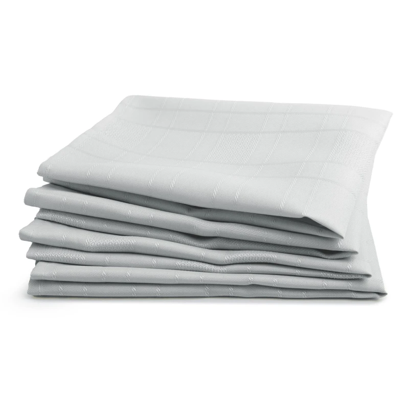 Image of Emma Barclay Jacquard Napkins Soft Polyester Chequers Silver unisex ONE SIZE