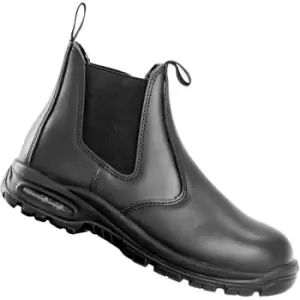 Image of Unisex Adult Kane Leather Safety Dealer Boots (4 uk) (Black) - Work-guard By Result