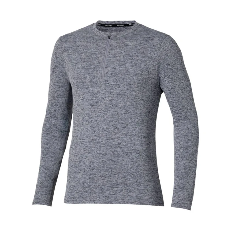 Image of Mizuno Core Impulse Long Sleeve Half Zip Shirt Gray, Size M