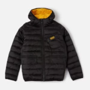 Image of Barbour Boys' Ouston Hooded Quilted Jacket - Black/Yellow - M