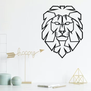 Image of Lion - Black Decorative Metal Wall Accessory