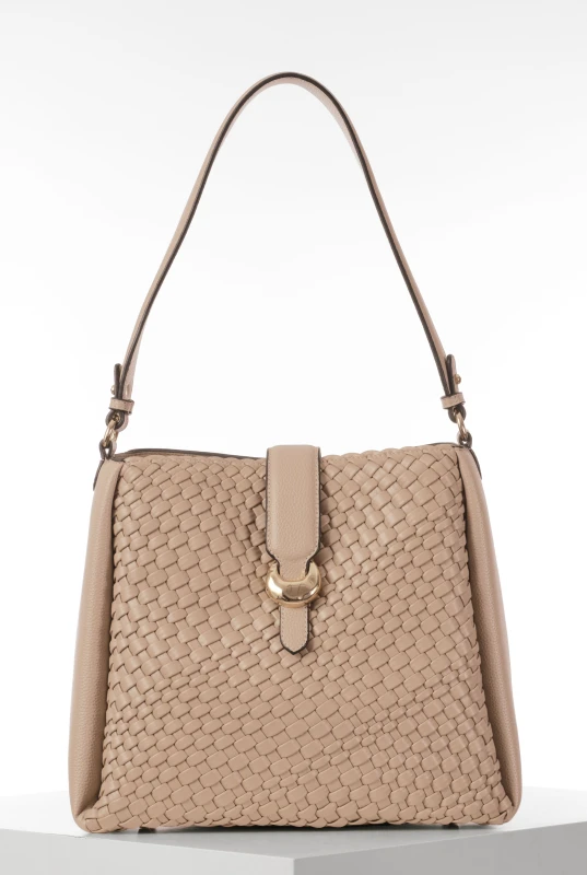 Image of Luella Grey Womens 'Flora' Weave Hobo in Taupe Female One Size