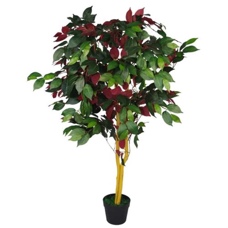 Image of Leaf Design 120cm (4ft) Artificial Capensia Tree Ficus Plant (XL)