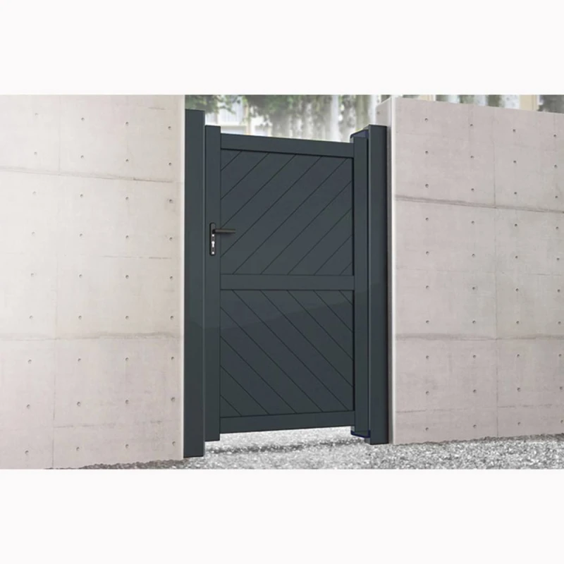 Image of Ready Made Gates Pedestrian Gate 900x2000mm Black - Diagonal Solid Infill & Flat Top Black Unisex