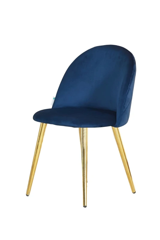 Image of Life Interiors Life Interiors Single Lucia Ergonomic Velvet Dining Chair with Wooden Legs, Modern Upholstered Accent Chair in Royal Royal One Size Uni