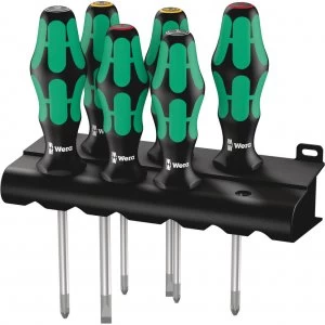 Image of Wera 6 Piece Kraftform Plus 355/350/6 Screwdriver Set