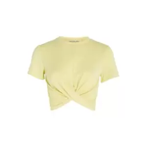 Image of Calvin Klein Jeans Twisted Cropped Top - Gold