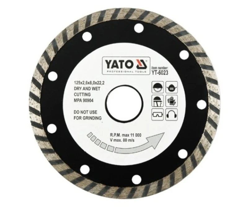 Image of YATO YT-6023 Cutting Disc, angle grinder RPM to: 110001/min, Hub Bore Ø: 22.2mm Cutting Disc,angle grinder (4718)