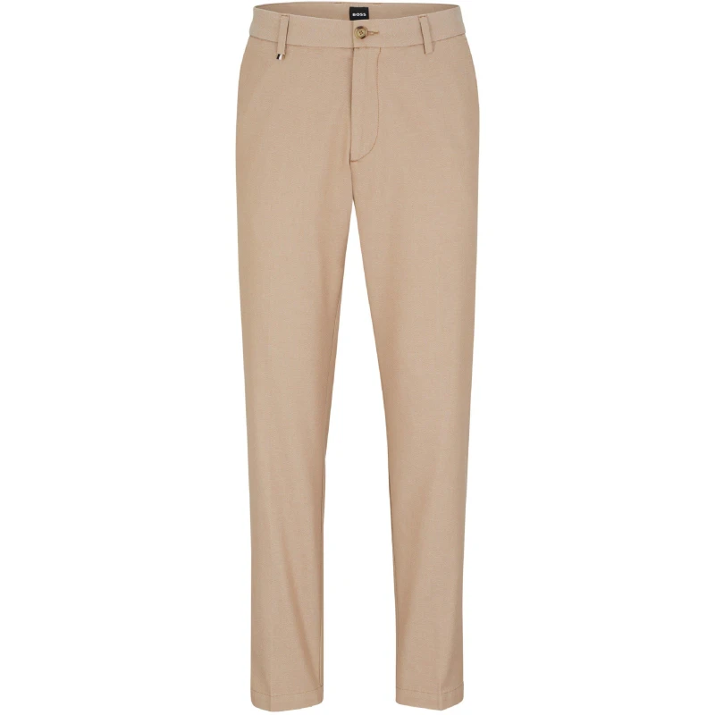 Image of Boss Mens Kane Straight Leg Trousers Medium Beige male 30W R