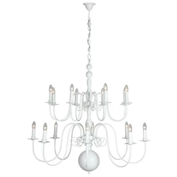 Image of Linea Verdace Lighting - Linea Verdace Brugge Multi Arm Chandeliers Glossy White