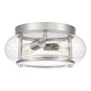 Image of Trilogy 2 Light Flush Mount, Brushed Nickel, E27