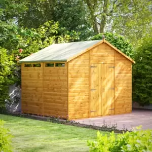Image of Power Sheds 8 x 10ft Double Door Apex Shiplap Dip Treated Security Shed