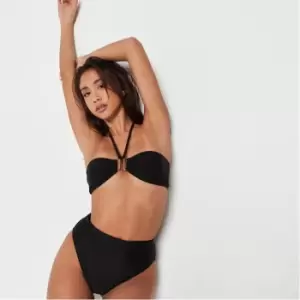 Image of Missguided U Bend Bandeau Bikini Top - Black