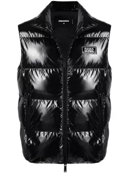 Image of DSQUARED2 Hooded Puffer Vest Black