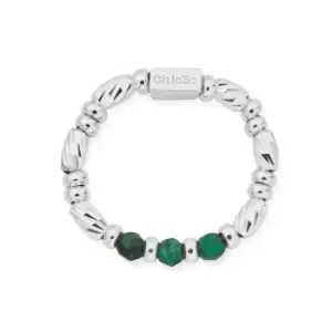 Image of ChloBo Silver Malachite Sparkle Ring of Empowerment