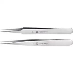 Image of TOOLCRAFT TO-5861034 Tweezers set 2 Piece Pointed, super fine 120 mm