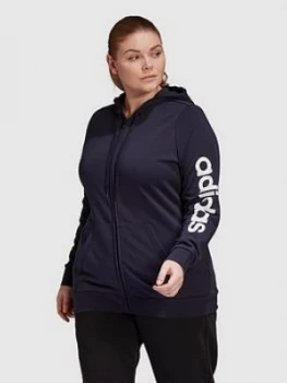 Image of Adidas Essentials Linear Full Zip Hoodie - Plus Size