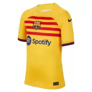 Image of Nike Barcelona Fourth Senyera Shirt 2023 2024 Juniors - Yellow