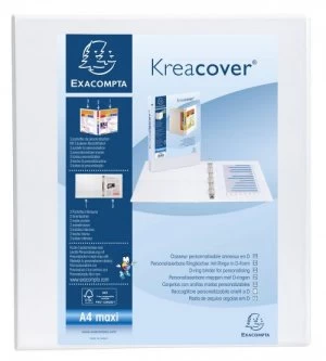 Image of Exacompta Kreacover Pres Binder 2D 40mm A4 White PK10