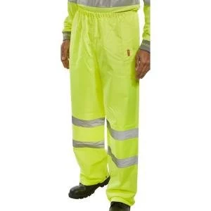 Image of BSeen Traffic Trousers Hi Vis Reflective Tape Medium Saturn Yellow Ref