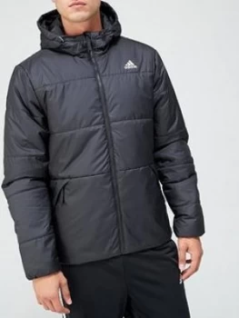 Image of Adidas Hooded Insulated Jacket - Black