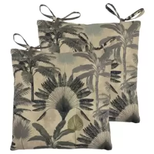 Image of Malaysian Palm Twin Pack Seat Pads Natural/Green