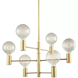Image of Italux Lighting - Italux Veva - Modern Hanging Pendant Fixed Golden Matt 6 Light , E27