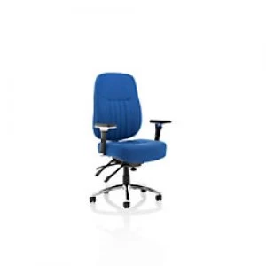Image of Task Office Chair Barcelona Deluxe Blue Fabric With Adjustable Arms