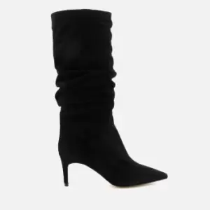 Image of Dune Womens Slouch Suede Heeled Knee High Boots - Black - UK 7