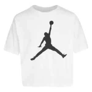 Image of Air Jordan Jordan Jumpman Cropped T-Shirt Junior Girls - White
