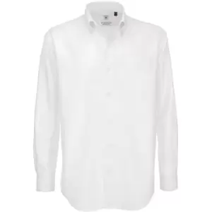 Image of B&C Mens Oxford Long Sleeve Shirt / Mens Shirts (S) (White)
