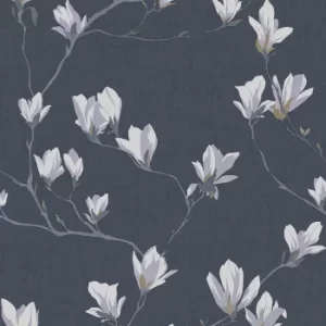 Image of Laura Ashley Magnolia Grove Dusky Seaspray Wallpaper