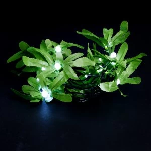 Image of Robert Dyas 20 Battery-Operated White Static Mistletoe and Berry LED String Lights