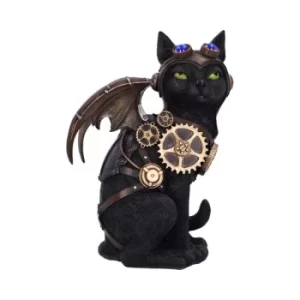 Image of Feline Flight Steampunk Black Cat Pilot Figurine