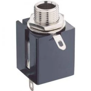 Image of 6.35mm audio jack Socket vertical vertical Number of pins 3 Stereo Black Lumberg KLBPS 3