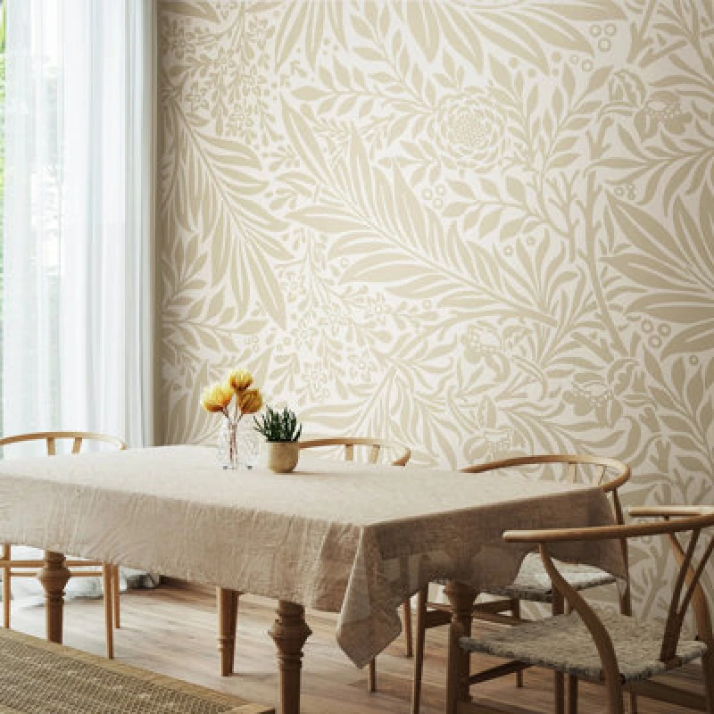 Image of Origin Murals Trailing Ferns - Stone And Linen Matt Smooth Paste The Wall Mural 350Cm Wide X 280Cm High