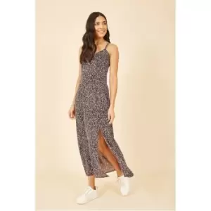 Image of Mela London Black Ditsy Print Midi Dress - Black